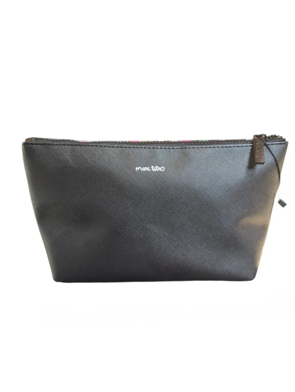Marc Tetro Floral Dog Black Pink Blue Cosmetic Travel Pouch